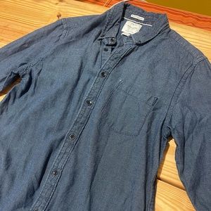 Mens denim blue medium button down